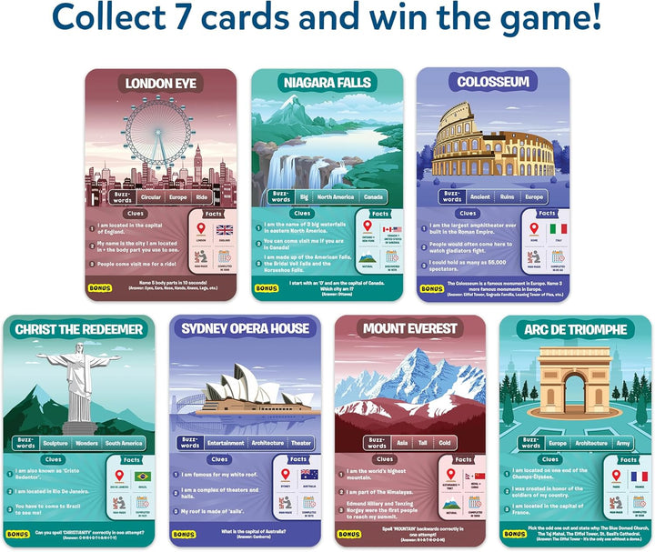 Skillmatics Guess in 10 Legendary Landmarks, Kartenspiel mit cleveren Fragen, extrem unterhaltsam fü