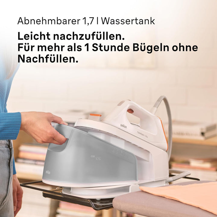 Braun CareStyle 1 Pro IS 1511 WH, Dampfbügelstation - Dampfbügeleisen mit FreeGlide 3D-Technologie,