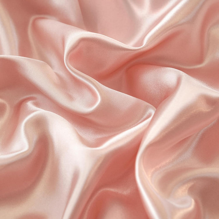 Freyamy Satin Bettwäsche 200x200 Glatt Luxus Seide Glanzsatin Bettwäsche Set Rosa Einfarbig Rüschen