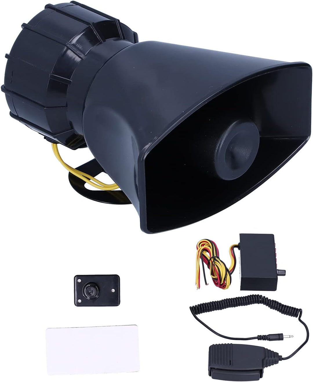 Warnhorn, 12V 100W 125DB Autohupe Megaphon 5-Sound Notfallwarnalarm Feuersirene für Auto Motorrad