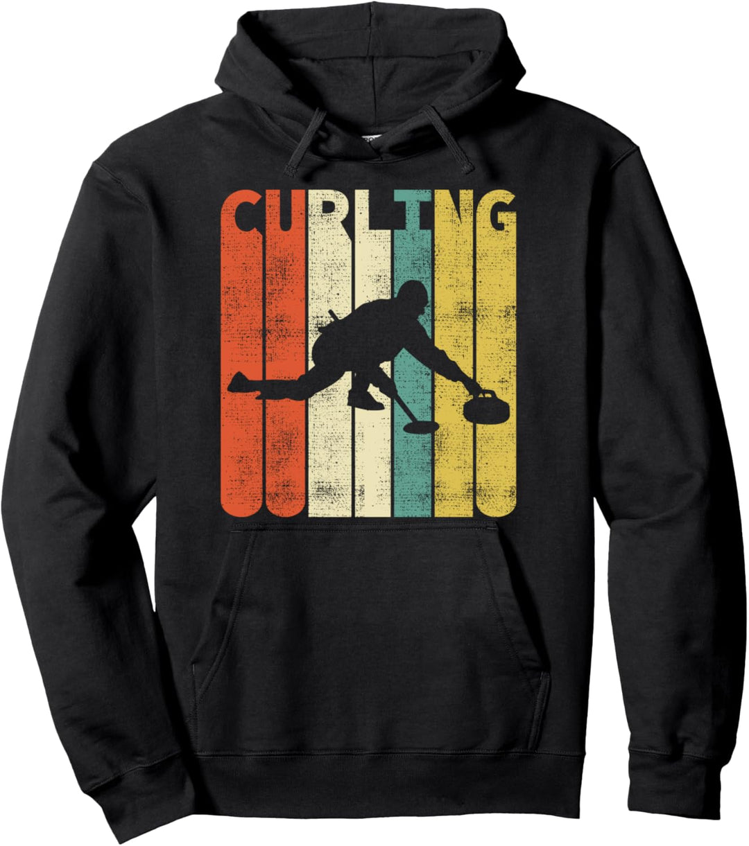 Vintage Curling Retro Stockschiessen Geschenke Pullover Hoodie