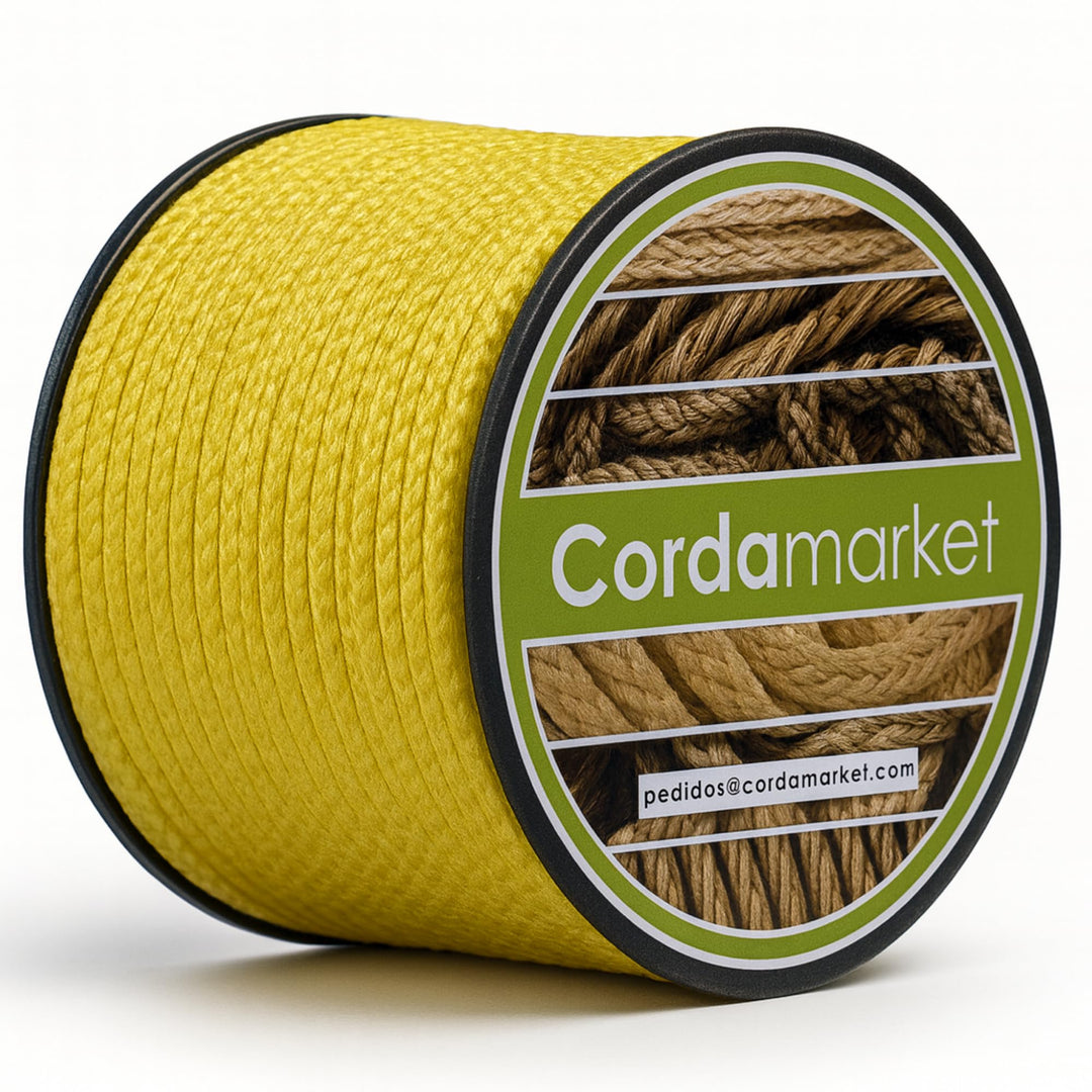 Cordamarket Seil, Dyneema, 4 mm, Unisex, für Erwachsene, Unisex-Erwachsene 4mm a 20mts Gelb, 4mm a 2