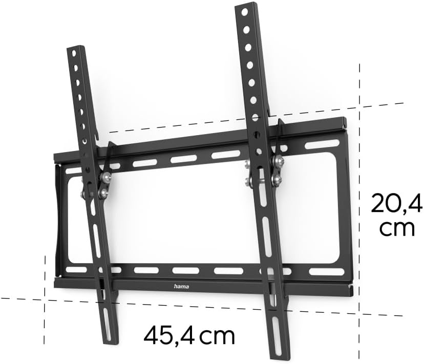 Hama TV Wandhalterung neigbar 32–75 Zoll (81–191 cm) – flach 2,4 cm, bis 35 kg, VESA 400x400 – Ultra