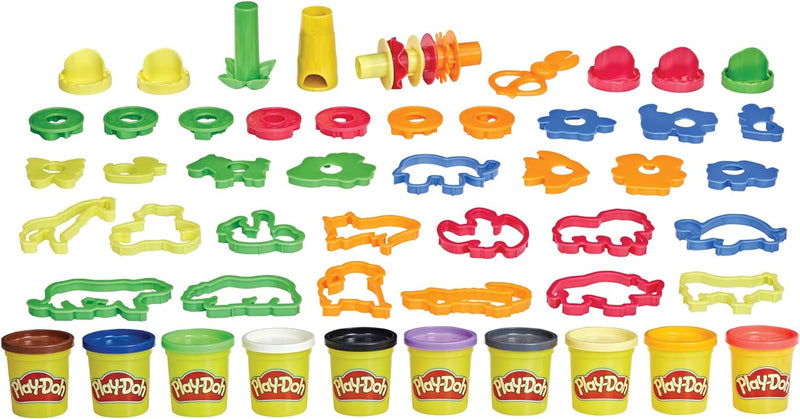 Play-Doh Tierabenteuer-Set mit 45 Knetwerkzeugen, 10 Dosen und Knetunterlage