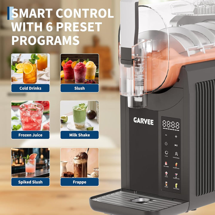 Slush Maschine, 6-in-1 Slush Ice Maker,2 l, 7 Smarten Programma, Softeismaschine Für Zuhause, Automa