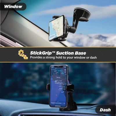 Scosche MagicGrip Sense and Grip Phone Mount - Wireless Charging, for Qi-Enabled Devices - Suction C