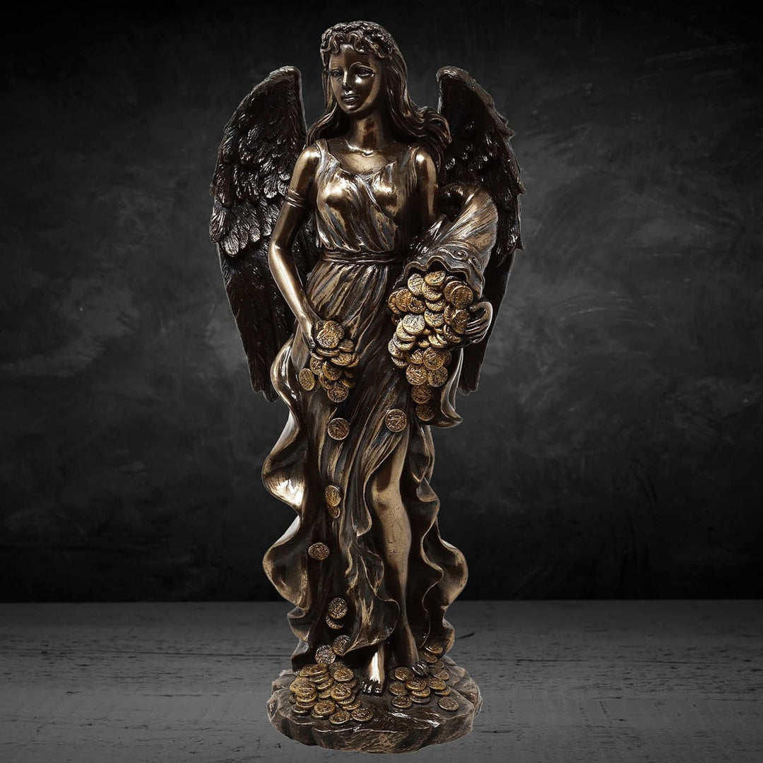 Bronze-figur Fortuna. Römische Göttin. Göttin des Glücks.