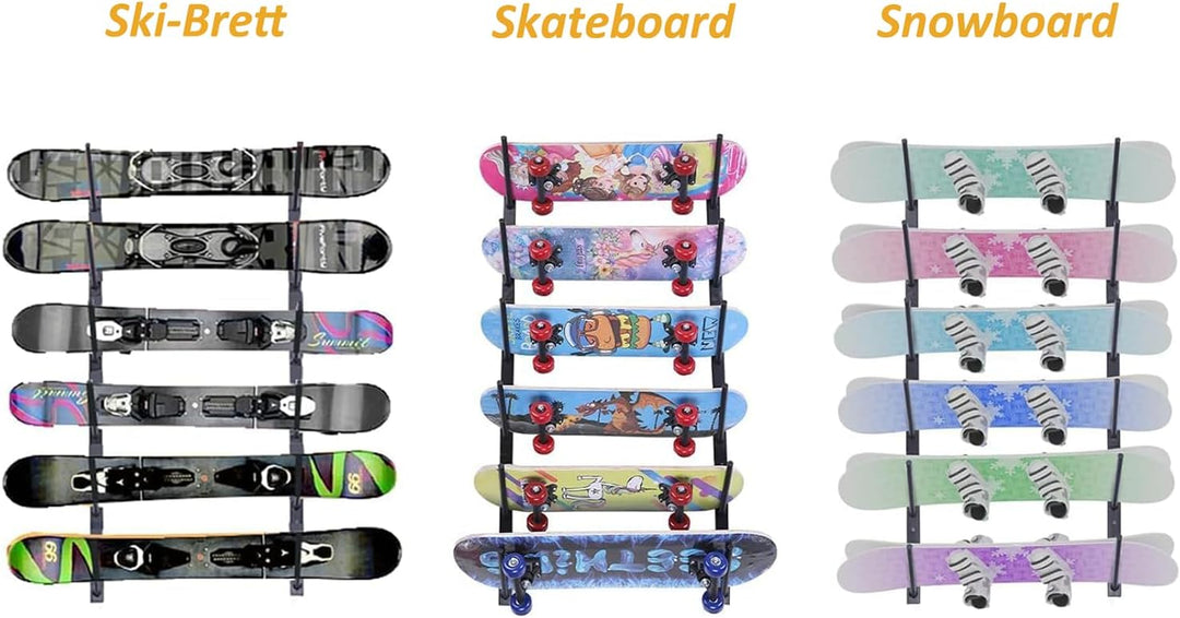 Skateboard-Wandhalterung, Skateboard-Wandhalterung, Snowboard-Wandhalterung, Skihalterung, sechs Eta