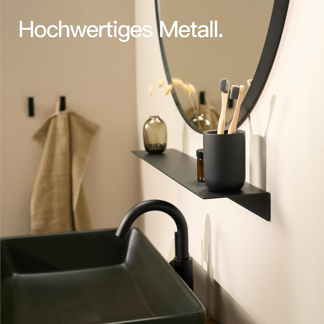Designfabrik Hamburg Wandregal ohne Bohren | Duschregal selbstklebend | Ablage für Bad, Gästebad, Kü