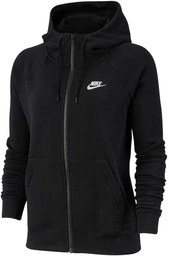 Nike Damen Sweatshirt W Nsw Essntl Hoodie Fz Flc XS Black/(White), XS Black/(White)