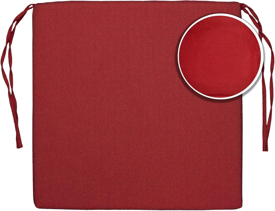 sunnypillow 4er Set Stuhlkissen mit Bindebänder - 40 x 40 x 3 cm - Sitzkissen Outdoor für Stühle/Bän