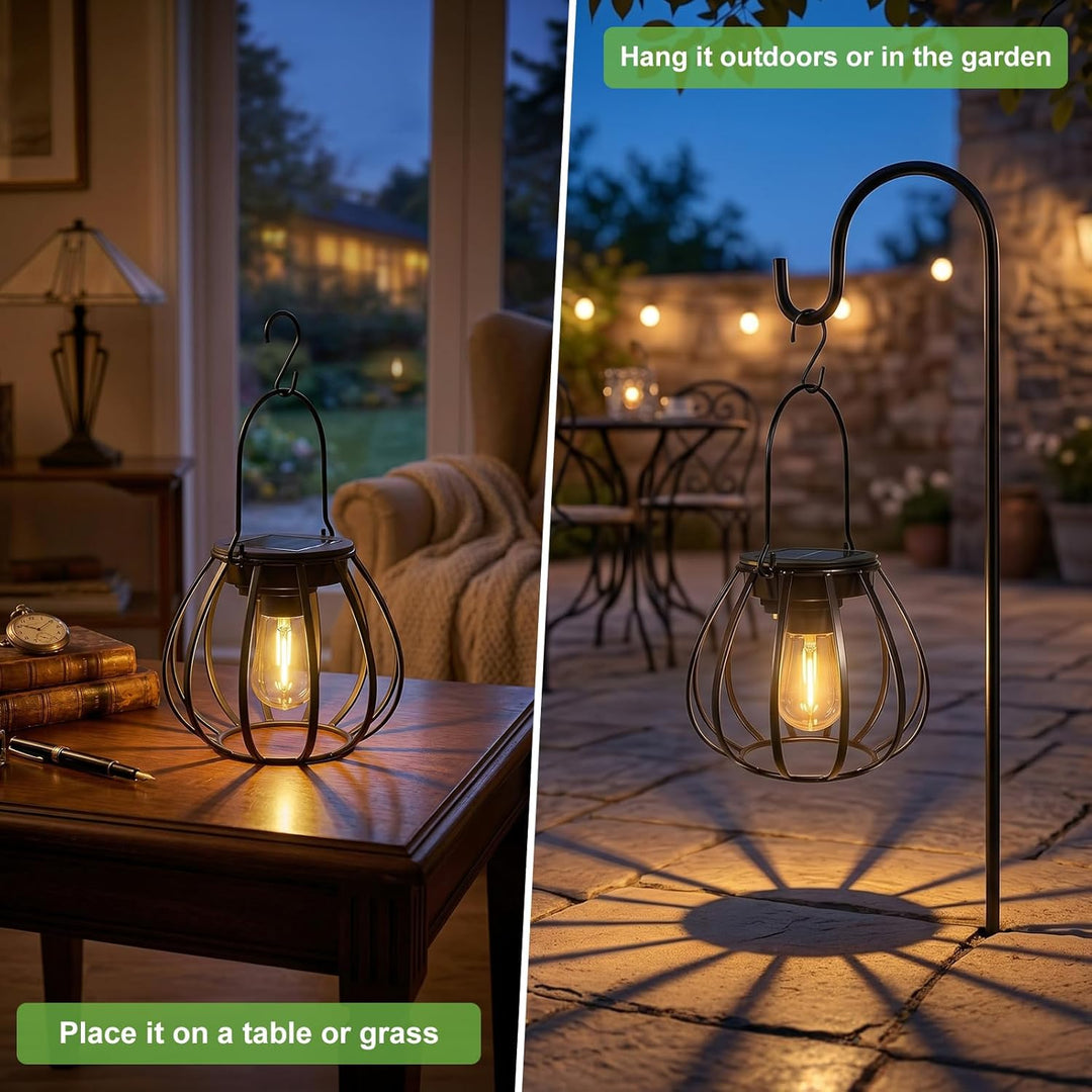 Kimjo Solarlaterne für Aussen - Solarlampen für Aussen Garten Hängend Stehend IP65 Wasserdicht - Top