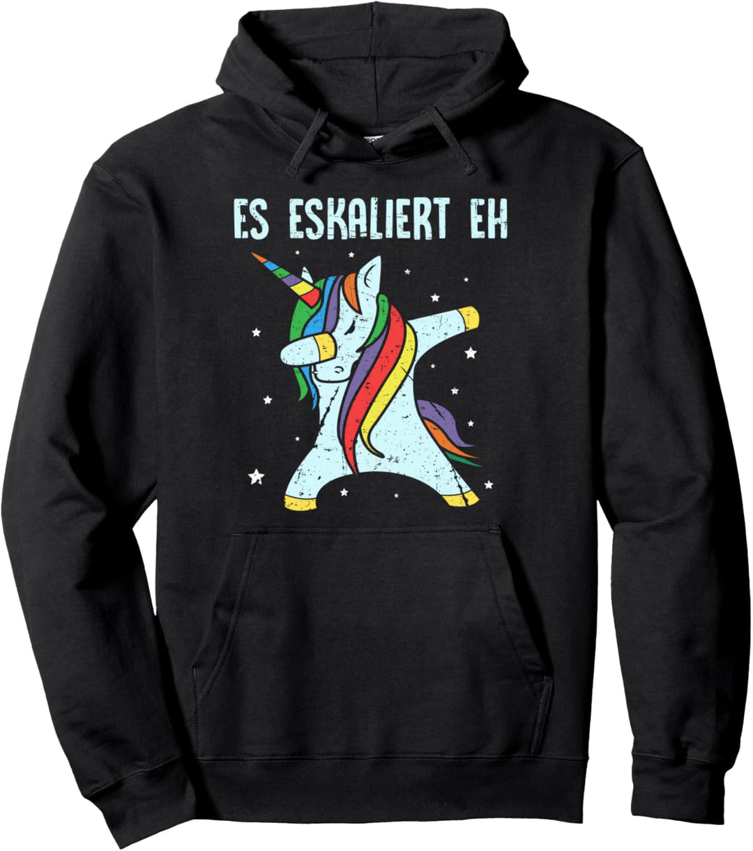 "Es eskaliert eh" Dab Einhorn Dabbing Unicorn Saufen Party Pullover Hoodie