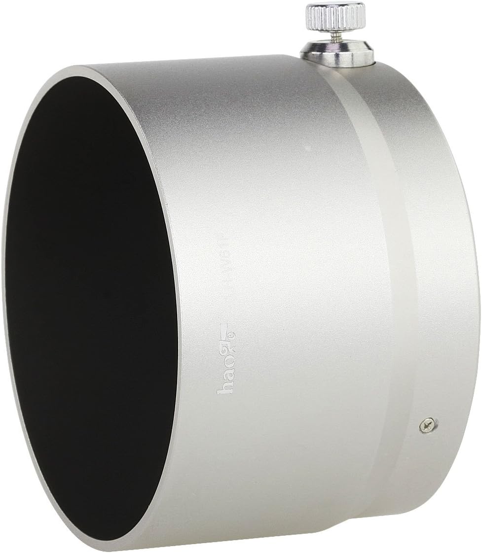 Haoge Gegenlichtblende für Olympus M.Zuiko digitales ED 75 mm f/1.8 Objektiv, Metall, silberfarben,