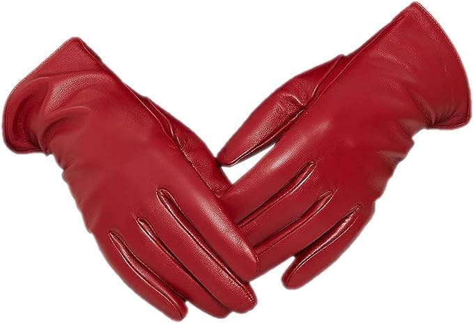 ZLUXURQ Damen Leder Handschuhe echtes Lammleder und mit Kaschmir Wolle gefütterte warme Winter Hands