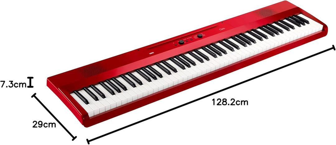 Korg – Liano L1 – Tragbares Digitalpiano mit Hochwertiger Soft-Touch-Tastatur – Metallisches Rot Red