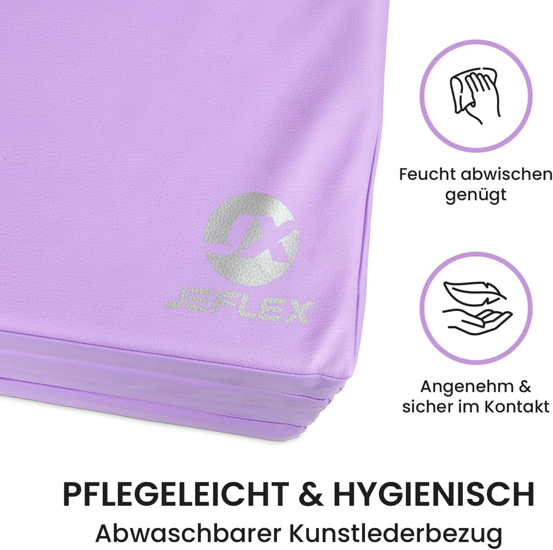 Jeflex - klappbare Weichbodenmatte & Turnmatte 200 x 100 x 8 cm MADE IN GERMANY/Gymnastikmatte tragb