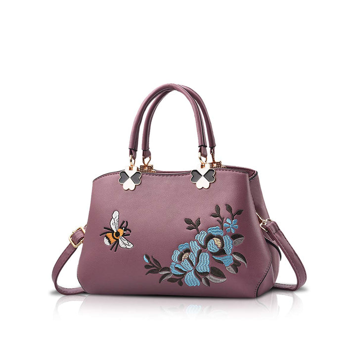 NICOLE&DORIS Handtaschen Damen Mode Schultertasche Geldbörse Retro Umhängetasche Frau Tote Stickerei
