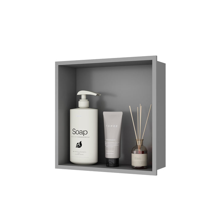 Duschnische Graue Edelstahl 30 × 30 × 10 cm Wandnische Dusche Einbau Duschablage Einzelregal Bad Wan