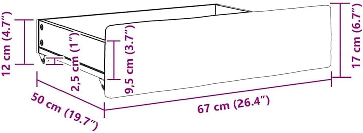vidaXL Bettschubladen 2 Stk. Taupe Holzwerkstoff und Stoff, Taupe