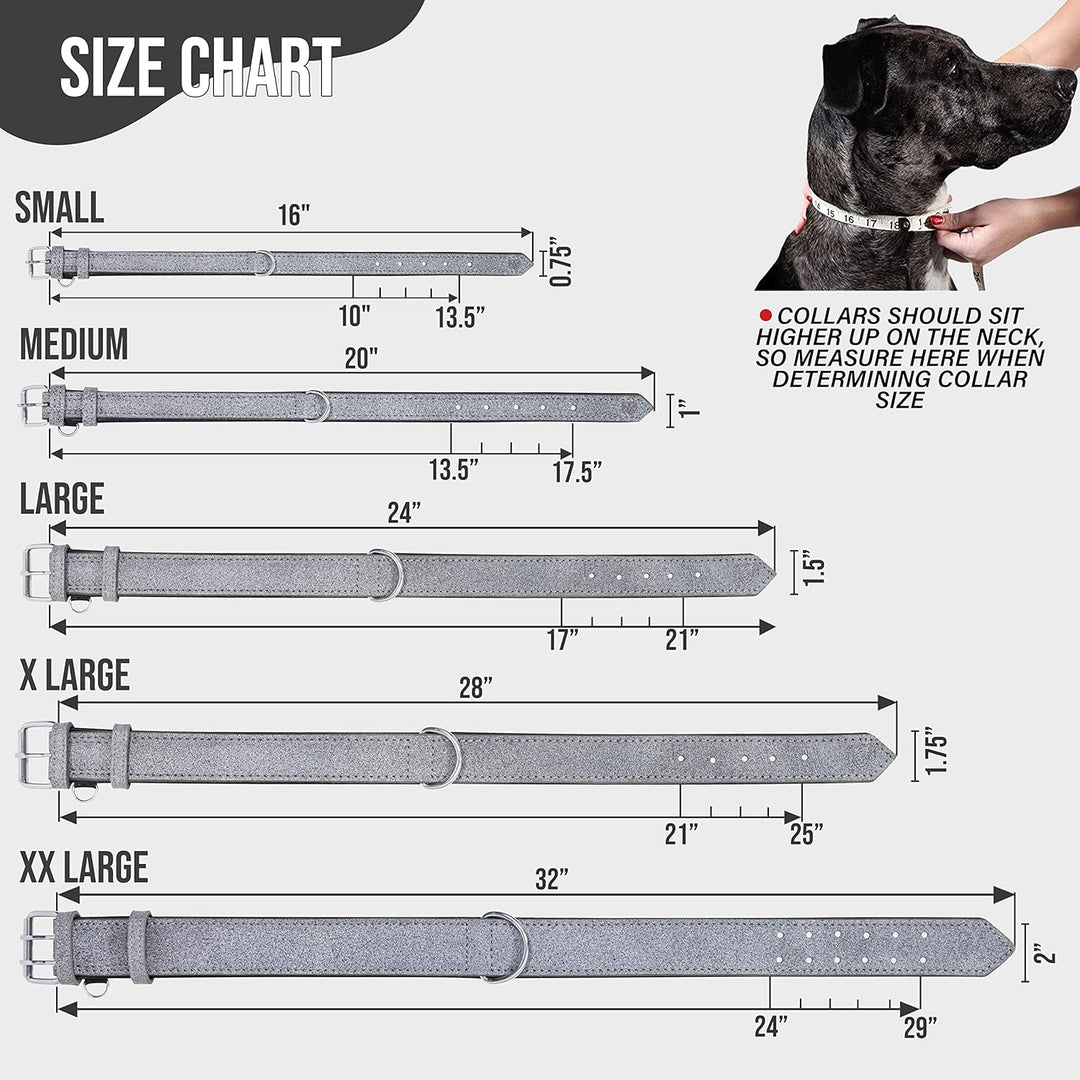 Riparo K-9 Hundehalsband, gepolstert, echtes Leder, verstellbar, strapazierfähig (XL: 4,5CM Breit fü