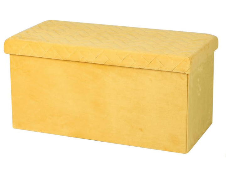 Urban living Kube Velours Sitzbank, faltbar, 76 x 37,5 x 37,5 cm, Gelb, Gelb