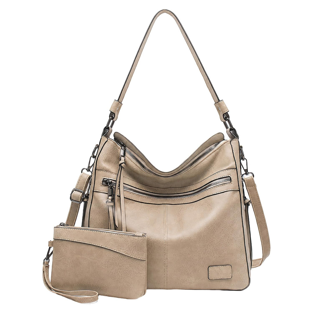 Lifetooler Handtaschen Set Gross Leder Tasche Schultertasche Hobo Taschen Damen Portemonnaie Geschen