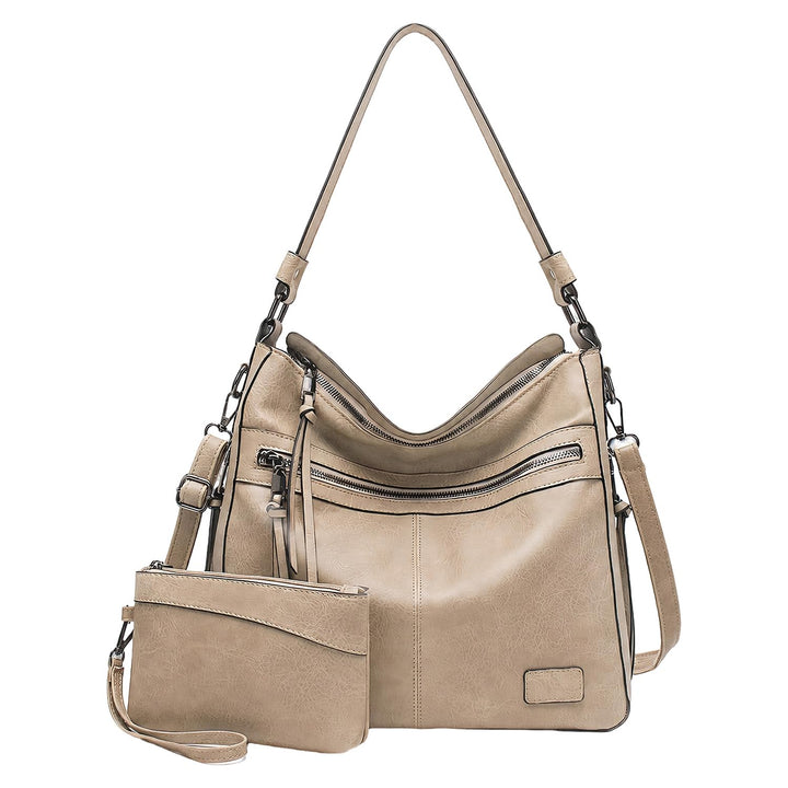 Lifetooler Handtaschen Set Gross Leder Tasche Schultertasche Hobo Taschen Damen Portemonnaie Geschen