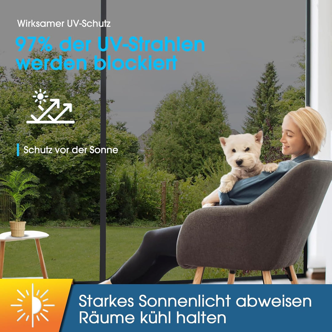 Lifetree Fensterfolie Spiegelfolie Wärmereflektion Selbstklebend Sonnenschutzfolie Wärmegrad Innen &