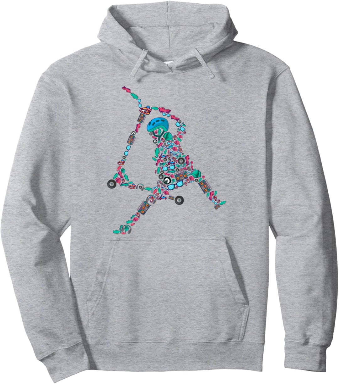 Scooter Roller Stunt E-Roller für Kinder & Jungen Pullover Hoodie