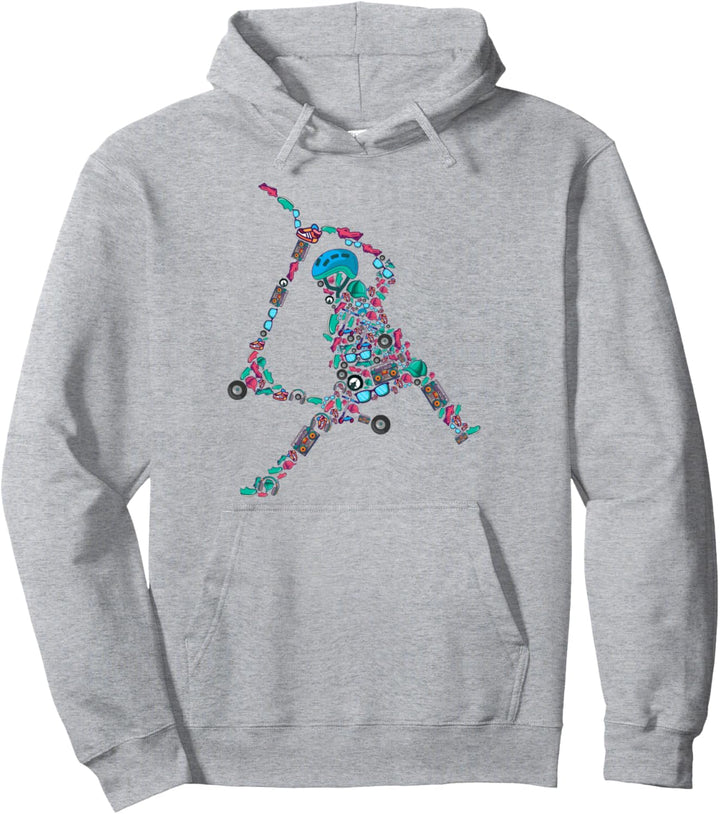 Scooter Roller Stunt E-Roller für Kinder & Jungen Pullover Hoodie