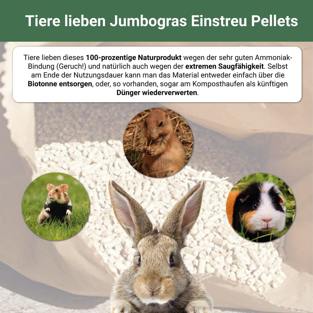 Kleintier-Einstreu Pellets aus Miscanthus/Elefantengras für Hasen Kaninchen Maus Vogel Meerschweinch