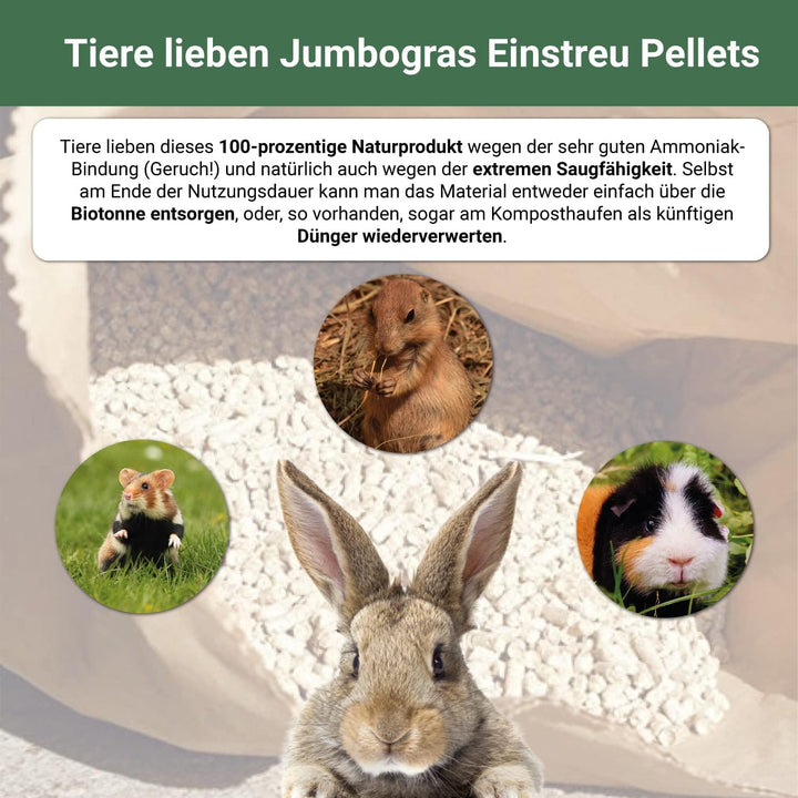 Kleintier-Einstreu Pellets aus Miscanthus/Elefantengras für Hasen Kaninchen Maus Vogel Meerschweinch