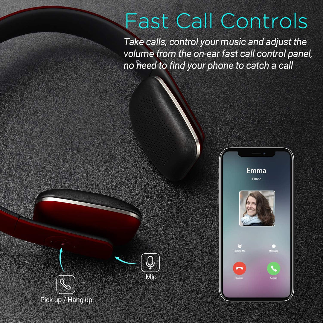 August EP636 - Bluetooth v4.1 NFC Kopfhörer - kabellose Bluetooth Stereo Kopfhörer mit Freisprechfun