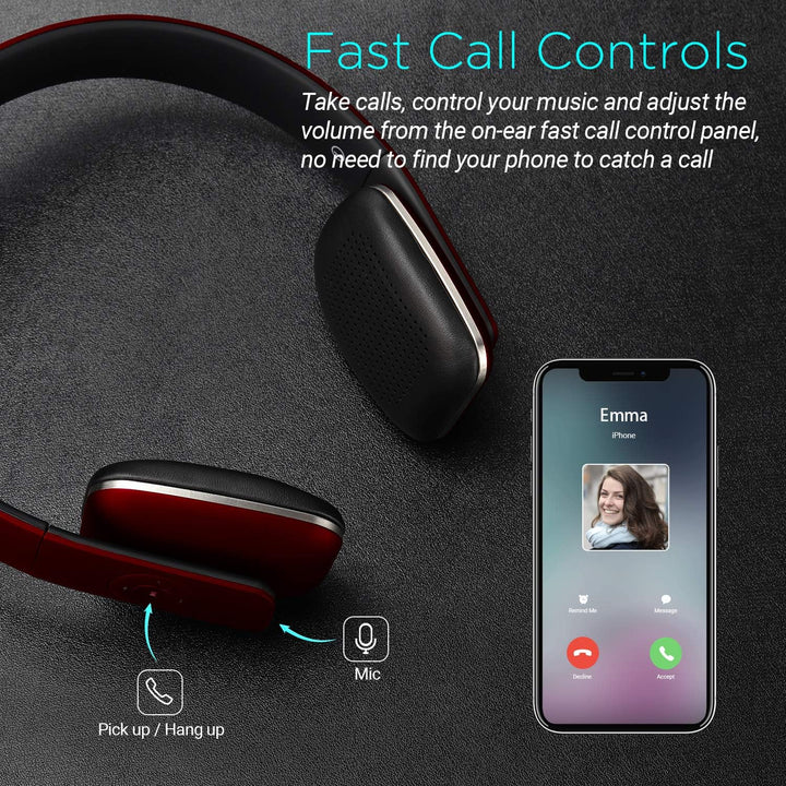 August EP636 - Bluetooth v4.1 NFC Kopfhörer - kabellose Bluetooth Stereo Kopfhörer mit Freisprechfun