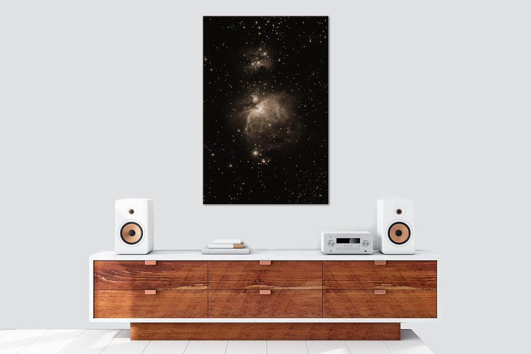 die Weiten des Weltalls Effekt: Sepia, Format: 80x60 als Leinwandbild, Motiv fertig gerahmt auf Echt