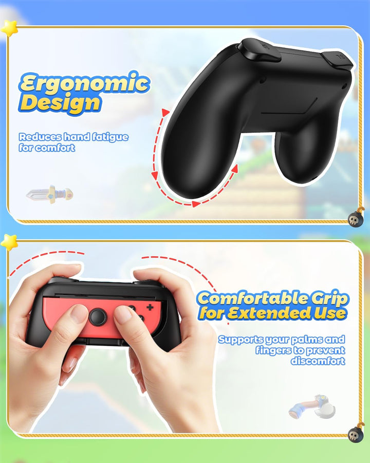 FYOUNG Griffe Halterung für JoyCon Switch & Switch OLED Modell, Controller Grip für JoyCon Halter Zu