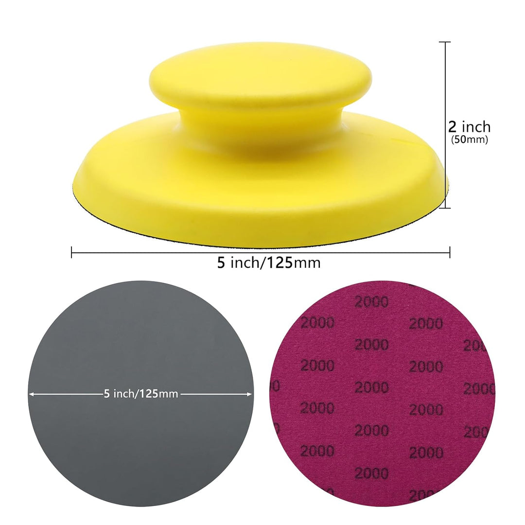 VIBRATITE 40 Stück 125mm Nass Trocken Schleifpapier Feine Körnung 80 bis 7000 Korn Sortiment mit Sch