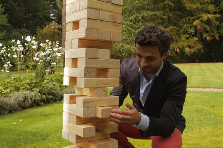 Übergames Giga grosser Riesenwackelturm Kiefer, bis 150 cm, Grundhöhe ca. 90 cm - aus ECO-Holz: unse