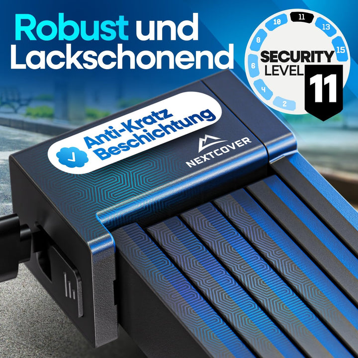 NEXTCOVER® Faltschloss Fahrrad FoldBasic 100cm - Das Original - mit SteelSecure-Technologie und 2 Sc