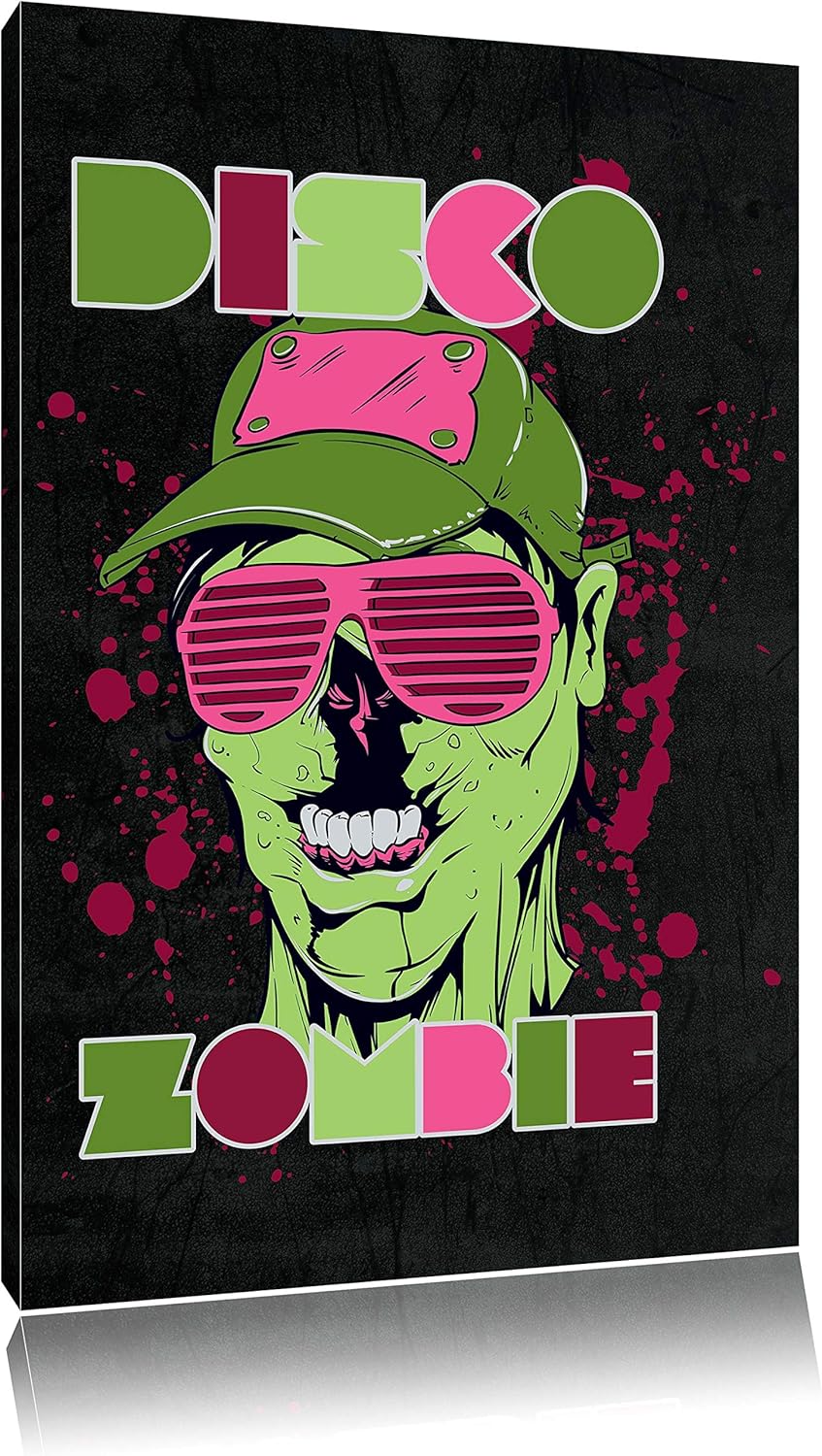 Dark Disco Zombie black Leinwandbild Bild auf Leinwand, XXL riesige Bilder fertig gerahmt mit Keilra