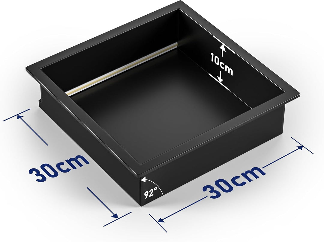 Wandnische Dusche Edelstahl mit LED-Streifenlicht, 30 cm x 30 cm, Wasserdicht - Keine Fliesen Erford