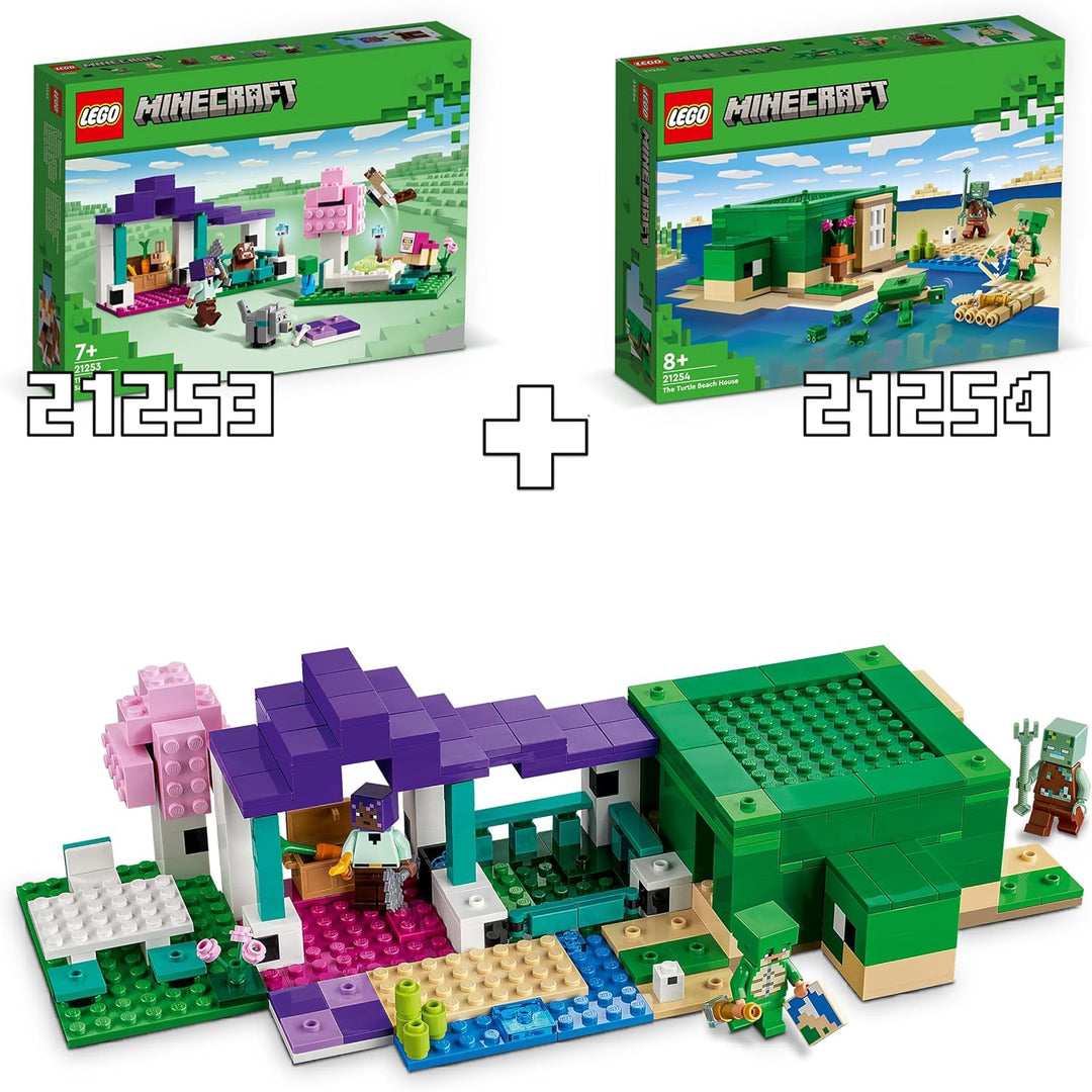 LEGO Minecraft Das Tierheim, Spielzeug mit vielen Tier-Figuren für Mädchen und Jungen ab 7 Jahren, G