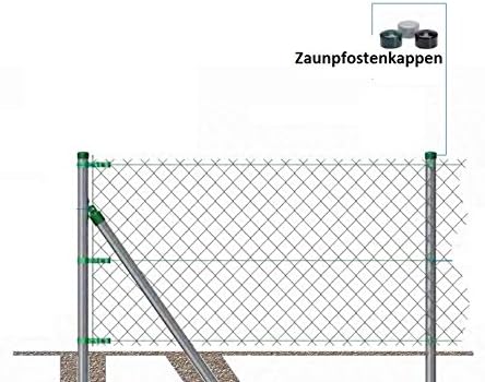 OuM 40 Stück Pfostenkappe Zaunpfahlkappe rund 76mm (2 1/2 Zoll) Schwarz Ø76mm (2 1/2 Zoll) Schwarz,