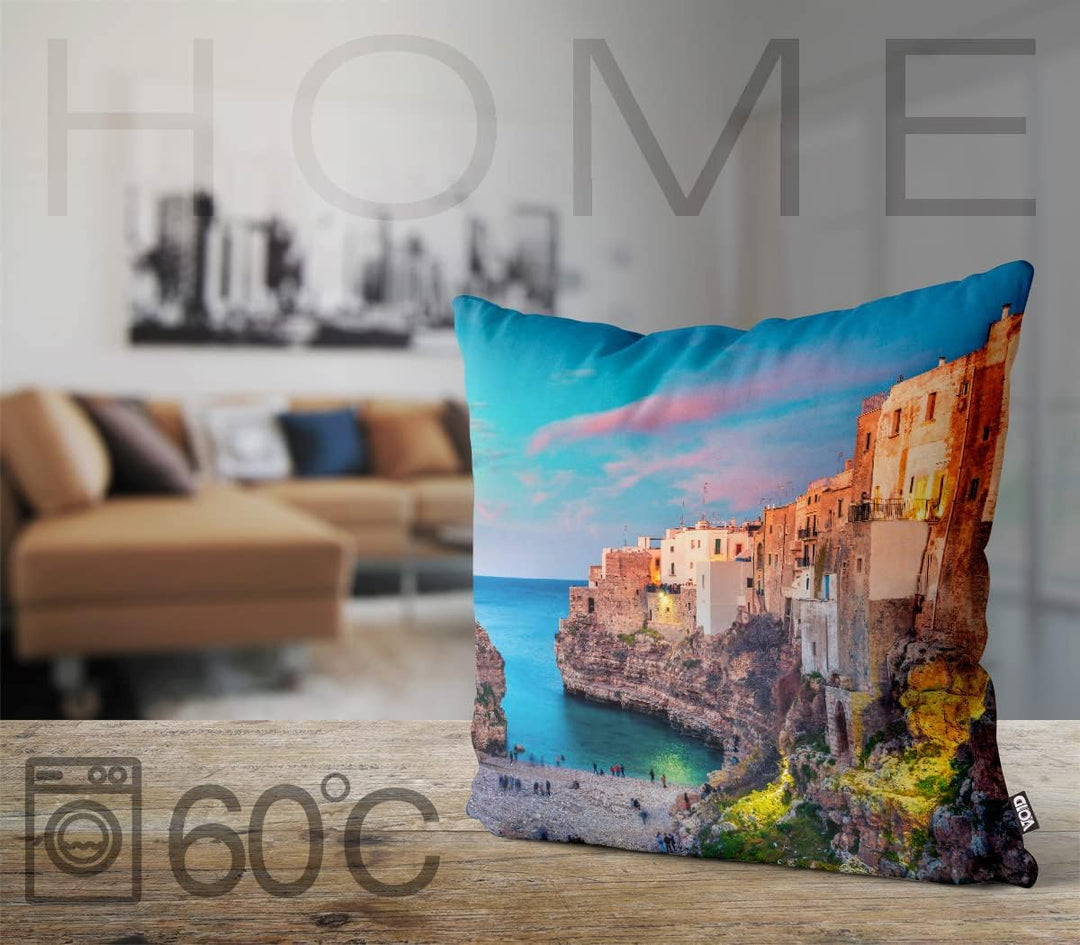 VOID Italien Polignano Hafen Kissenbezug Kissenhülle Sofakissen Kissen Deko Outdoor-Kissen Dekokisse
