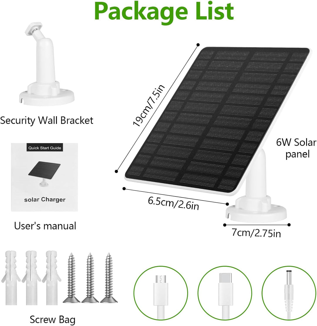 2PCS Solarpanel für Eufy Kamera,GuKKK 6W Kamera Solarpanel Kompatibel,Kontinuierliche Stromversorgun