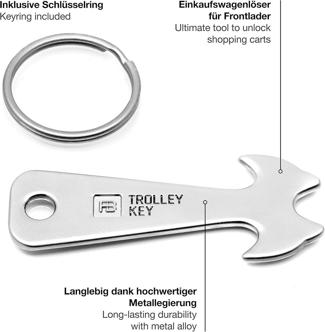 FABACH Trolley Key Einkaufswagenlöser - Ersetzt Einkaufswagenchip, Einkaufschip - Schlüsselanhänger