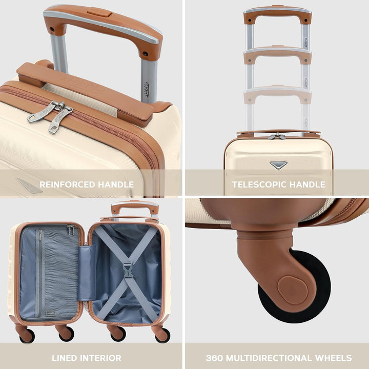 Flight Knight Kofferset 3 Teilig Leicht Mittel Gross Check In Koffer Mit Handgepaeck 40x20x25cm Fuer