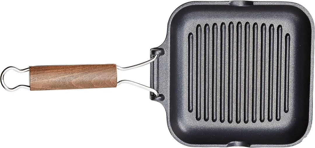 Harbenware Home Delizia Grillpfanne Antihaft mit biegsamen Griff, Aluminium, Schwarz, 20x20 cm