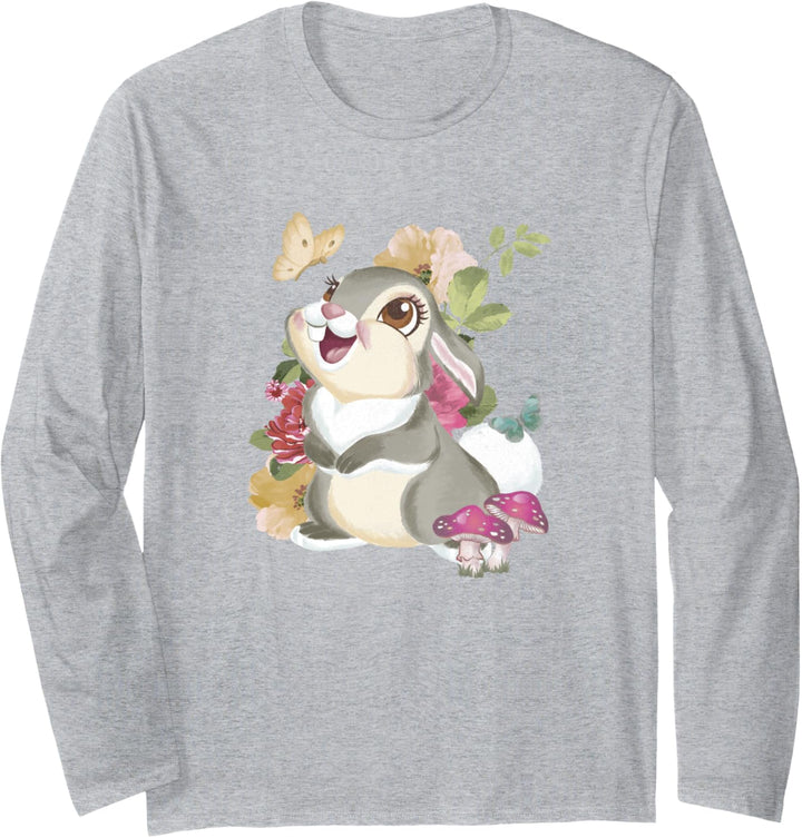 Disney Bambi Thumper Vintage Floral Portrait Langarmshirt